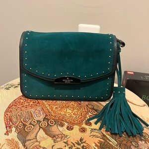 Kate spade dark teal crossbody structured bag